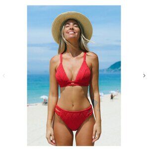 Spring Wave Keyhole Bikini Top & Cut-Out Bottoms Set